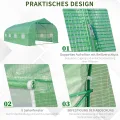Outsunny Folien Gewächshaus Foliengewächshaus Treibhaus Frühbeet Pflanzenhaus Tomatenhaus Giebeldach 595 × 300B × 200H cm - Thumbnail 5