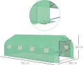 Outsunny Folien Gewächshaus Foliengewächshaus Treibhaus Frühbeet Pflanzenhaus Tomatenhaus Giebeldach 595 × 300B × 200H cm - Thumbnail 7