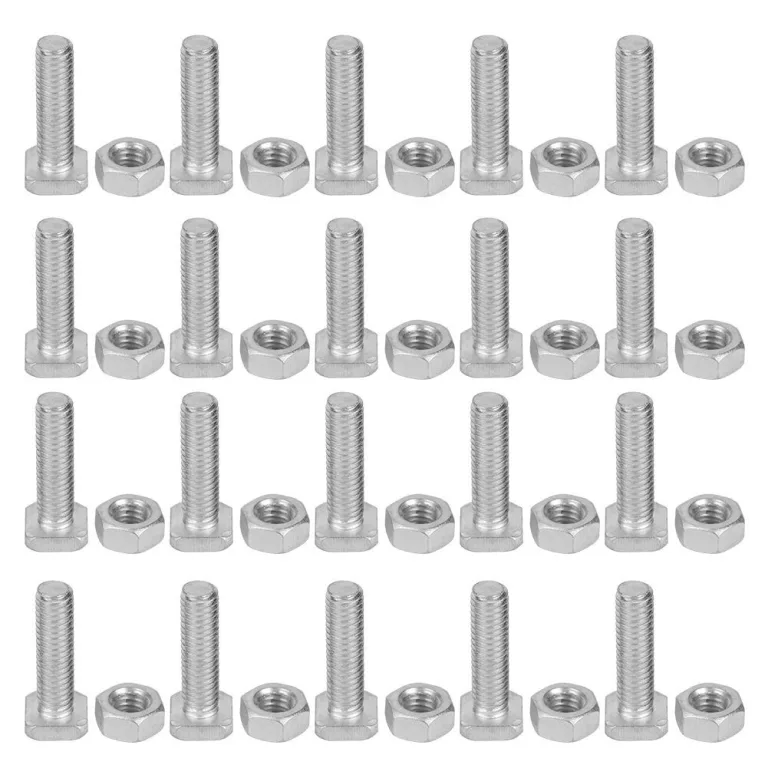 Muttern Schrauben - 20 Satz 22mm M6x22 Schrauben und M6 Mutter Aluminium Muttern & Schrauben Set Werkzeugzubehör für Gewächshaus – Bild 1