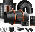 Spider Farmer Rohrventilator 100mm/4 Inch Abluftset mit RJ12 Drehzahlregler, Aktivkohlefilter Abluft Lüftungsset Kohlefilter, 27W Grow Lüfterset, 205 CFM Belüftungssystem für Growzelt, Growbox, Garage - Thumbnail 9