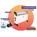 MAUK® Elektroheizung Steckdosenheizung | Frostwächter mit Thermostat 3 Stufen Konvektor | Heizgerät mit Tragegriff Camping Heizer 750/1250/2000 Watt Weiß elektrisch für Gewächshaus - Thumbnail 9