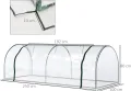Outsunny Gewächshaus mit Rollfenster winterfest Foliengewächshaus aus Stahl wasserabweisend Treibhaus für Balkon Garten Tomatenhaus mit UV schutz 250x100x80cm Tomatengewächshaus für Gemüse Transparent - Thumbnail 8
