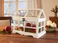 Mini-Gewächshaus “Shabby”, 37x21x31 cm, kleines Terrarium, Treibhaus, Zimmergewächshaus Weiß - Thumbnail 3