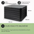 blumfeldt Hochbeet High Grow Straight Material: verzinkter Stahl. Durchmesser: 0,6 mm. Rostschutz. 4x Aluminium Schutzleisten. Maße: 100 x 60 x 100 cm. Volumen: 600 l. Anthrazit. - Thumbnail 5