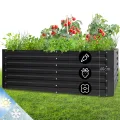 blumfeldt Hochbeet High Grow Straight Material: verzinkter Stahl. Durchmesser: 0,6 mm. Rostschutz. 4x Aluminium Schutzleisten. Maße: 200 x 60 x 100 cm. Volumen: 1200 l. Anthrazit. - Thumbnail 1