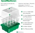 Bonviee Mini Gewächshaus Anzucht, 5 Stück Zimmergewächshaus Anzuchtkasten mit Licht, Treibhaus Anzuchtschale mit Hoher Deckel, Setzling Starter Tabletts,Anzuchtset,für Sämling Pflanze, Grün - Thumbnail 5
