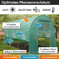 BRAST Gewächshaus Foliengewächshaus mit Stahlfundament | 2x3m - 3x8m | inkl. Erdanker Unkrautvlies & aufrollbare Seitenwände mit Moskitonetz | UV-stabilisierte Gitterschutzfolie 200g/m² | 200x300cm - Thumbnail 6