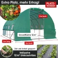 BRAST Gewächshaus Foliengewächshaus mit Stahlfundament | 2x3m - 3x8m | inkl. Erdanker Unkrautvlies & aufrollbare Seitenwände mit Moskitonetz | UV-stabilisierte Gitterschutzfolie 200g/m² | 300x400cm - Thumbnail 3
