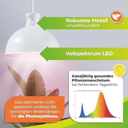Bio Green Pflanzenleuchte FLORABOOSTER 500 - Weiß | LED Vollspektrum | Maximales Wachstum | Gewächshauslampe | Grow Light für Gemüse- & Zimmerpflanzen – Bild 10