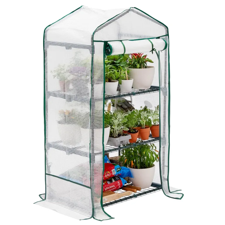 Bramble - Premium Garten Foliengewächshaus für Balkon & Terrasse mit 3 Etagen, Stahlrahmen & Verstärkter PVC-Abdeckung - Stabil & Einfach zu Montieren - 125x69x49cm – Bild 1