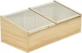 Outsunny Gewächshaus Holz Frühbeet Frühbeetkasten Treibhaus Garten & Pflanzkasten-System für Garten Balkon, 100 x 50 x 35 cm, Natur, Tanne, PC-Platte - Thumbnail 1