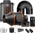 Spider Farmer Rohrventilator 100mm/4 Inch Abluftset mit GGS Temp Feucht Controller, Aktivkohlefilter Schlauch Abluft Lüfter, Belüftungssystem Lüftungsset für Growzelt, Growbox - Thumbnail 1