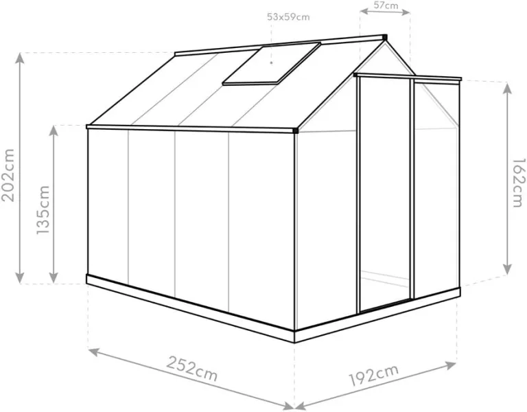 Westmann Gewächshaus Flora 68 Aluminium | 252x192x201 cm | Anthrazit | Pflanzhaus & Treibhaus zum ganzjährigen Anbau von Gemüse & Obst – Bild 8