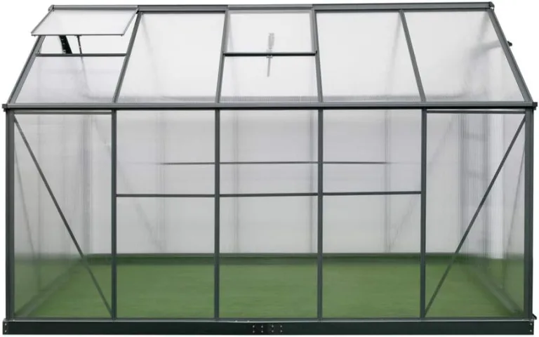 Westmann Gewächshaus Flora 610 Aluminium | 312x192x201 cm | Anthrazit | Pflanzhaus & Treibhaus zum ganzjährigen Anbau von Gemüse & Obst – Bild 5