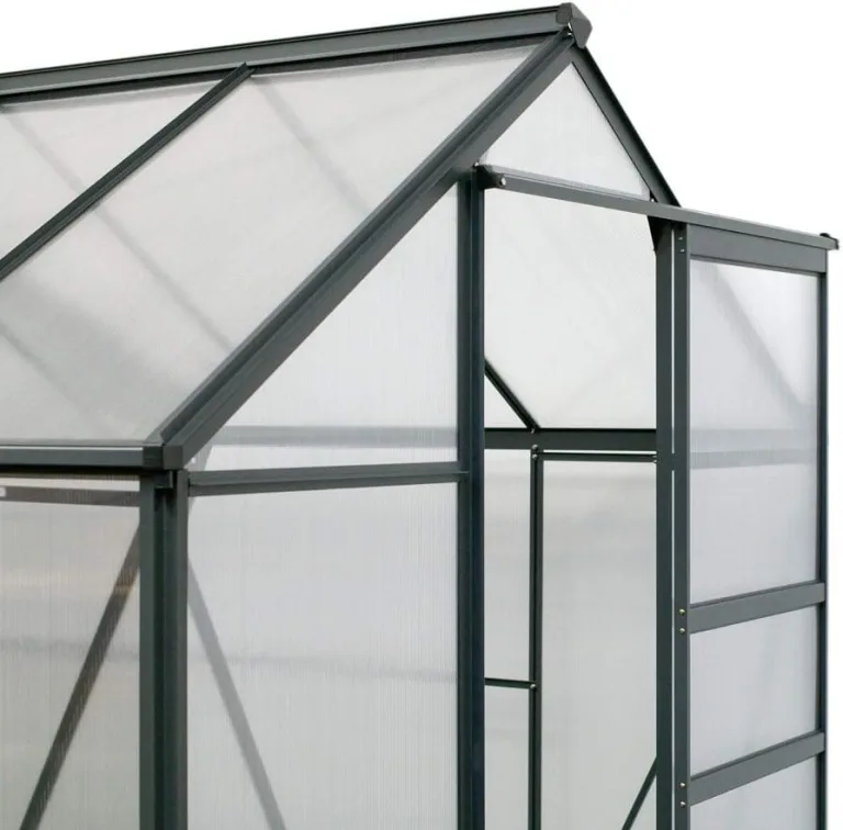 Westmann Gewächshaus Flora 610 Aluminium | 312x192x201 cm | Anthrazit | Pflanzhaus & Treibhaus zum ganzjährigen Anbau von Gemüse & Obst – Bild 6