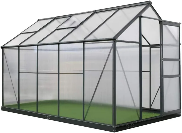 Westmann Gewächshaus Flora 610 Aluminium | 312x192x201 cm | Anthrazit | Pflanzhaus & Treibhaus zum ganzjährigen Anbau von Gemüse & Obst – Bild 1