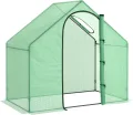 Outsunny Gewächshaus mit Fernster, Rolltür, Winterfest Foliengewächshaus aus Stahl, Treibhaus für Balkon, Garten, Tomatenhaus 180 x 100 x 168 cm, Tomatengewächshaus für Tomaten, Gemüse, Dunkelgrün - Thumbnail 1