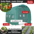 BRAST Gewächshaus Foliengewächshaus mit Stahlfundament | 2x3m - 3x8m | inkl. Erdanker Unkrautvlies & 6 Aufrollbare Fenster mit Moskitonetz | UV-stabilisierte Gitterschutzfolie 200g/m² | 200x300cm - Thumbnail 4