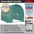 BRAST Gewächshaus Foliengewächshaus mit Stahlfundament | 2x3m - 3x8m | inkl. Erdanker Unkrautvlies & 6 Aufrollbare Fenster mit Moskitonetz | UV-stabilisierte Gitterschutzfolie 200g/m² | 200x300cm - Thumbnail 8