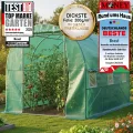 BRAST Gewächshaus Foliengewächshaus mit Stahlfundament | 2x3m - 3x8m | inkl. Erdanker Unkrautvlies & 6 Aufrollbare Fenster mit Moskitonetz | UV-stabilisierte Gitterschutzfolie 200g/m² | 200x300cm - Thumbnail 3