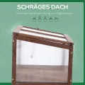 Outsunny Hochbeet aus Holz Frühbeet 90 x 50 x 93 cm Gewächstisch mit Abdeckung wetterfes Kräuterbeet Pflanzkasten für Garten, Balkon und Terrasse Braun - Thumbnail 5