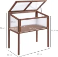Outsunny Hochbeet aus Holz Frühbeet 90 x 50 x 93 cm Gewächstisch mit Abdeckung wetterfes Kräuterbeet Pflanzkasten für Garten, Balkon und Terrasse Braun - Thumbnail 7
