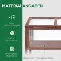 Outsunny Hochbeet aus Holz Frühbeet 90 x 50 x 93 cm Gewächstisch mit Abdeckung wetterfes Kräuterbeet Pflanzkasten für Garten, Balkon und Terrasse Braun - Thumbnail 3