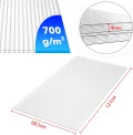 Froadp 14pcs Gewächshausplatten Zuschneidbar Stegplatten UV-Beständigen Polycarbonat Hohlkammerplatten 605x1210x4mm Polycarbonatplatten Transparente Doppelstegplatten für Garten Gewächshäuser - Thumbnail 2