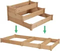 Yaheetech stapelbares Hochbeet 3 Etagen Blumentreppe Stufenbeet Garten Beete Pflanzenbeet Holz Frühbeet für Gemüse, Kräuter, Blumen, 3-stufig, Hellbraun - Thumbnail 5