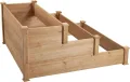 Yaheetech stapelbares Hochbeet 3 Etagen Blumentreppe Stufenbeet Garten Beete Pflanzenbeet Holz Frühbeet für Gemüse, Kräuter, Blumen, 3-stufig, Hellbraun - Thumbnail 7