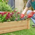 Yaheetech 3 stufiges Hochbeet Holz Balkon Garten Kräuterbeet Frühbeet Gartenbeet Pflanzenbeet Stufenbeet Blumentreppe stapelbar, 120 x 120 x 56 cm - Thumbnail 4