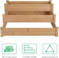 Yaheetech 3 stufiges Hochbeet Holz Balkon Garten Kräuterbeet Frühbeet Gartenbeet Pflanzenbeet Stufenbeet Blumentreppe stapelbar, 120 x 120 x 56 cm - Thumbnail 6