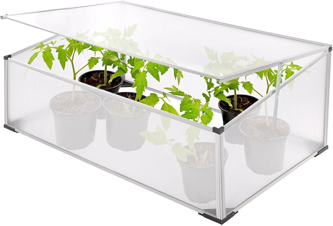 DEMA Alu Frühbeet Gewächshaus Gartenhaus Treibhaus Tomatenhaus Pflanzbeet mit Aluprofil - Bild 1