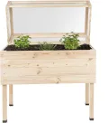 HI 62914 Hochbeet aus Holz mit Deckel und Folie 105x50x100cm - Thumbnail 1