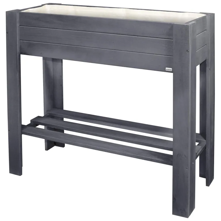 WAGNER GrowFAMILY - Hochbeet - GrowBOX Light - Nadelholz, Massivholz FSC®, Kastanie, 53,5 x 53,5 x 70 cm, Regalboden, inkl. Pflanztasche - 25038001 – Bild 8