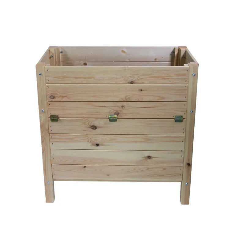 mgc24 Hochbeet Kiefernholz Dunkelbraun, 80 x 37,6 x 78cm mit 2 Etagen | Stehender Pflanzkasten aus Holz, Für Garten/Terrasse/Balkon, vielseitig nutzbar, robust & stabil, einfache Montage – Bild 8