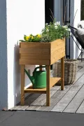 dobar® 58130FSCe Großes Hochbeet XXL mit Ablagefläche | Erhöhtes Gemüsebeet Massivholz | Kräuterbeet Wetterfest | Pflanzkasten für Balkon/Garten/Terrasse | 117 x 40 x 80 cm | Braun - Thumbnail 5