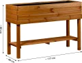dobar® 58130FSCe Großes Hochbeet XXL mit Ablagefläche | Erhöhtes Gemüsebeet Massivholz | Kräuterbeet Wetterfest | Pflanzkasten für Balkon/Garten/Terrasse | 117 x 40 x 80 cm | Braun - Thumbnail 2