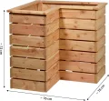 dobar® 58280FSCe Eck-Hochbeet Douglasie | Gartenbeet Massivholz | Platzsparendes Kräuterbeet | Blumenbeet aus Massivholz | Salatbeet für Garten/Terrasse/Balkon | 78 x 78 x 73 cm | Natur - Thumbnail 2