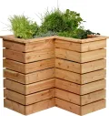dobar® 58280FSCe Eck-Hochbeet Douglasie | Gartenbeet Massivholz | Platzsparendes Kräuterbeet | Blumenbeet aus Massivholz | Salatbeet für Garten/Terrasse/Balkon | 78 x 78 x 73 cm | Natur - Thumbnail 1
