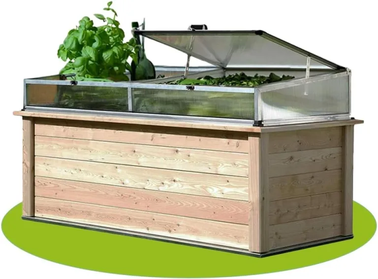 Hochbeet aus Regionaler Gebirgslärche Mit Frühbeetaufsatz und Automatischem Fensteröffner - 206x92x80 cm Made in Austria - Holz, für Garten, Mit Abdeckung – Bild 2