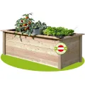 4betterdays.com Hochbeet aus Massivholz regionaler Gebirgslärche - inkl. Noppenfolie und Wühlmausgitter - Made in Austria - inkl. Frühbeetaufsatz & automatischem Fensteröffner - 125x92x80cm - Thumbnail 8