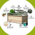 4betterdays.com Hochbeet aus Massivholz regionaler Gebirgslärche - inkl. Noppenfolie und Wühlmausgitter - Made in Austria - inkl. Frühbeetaufsatz & automatischem Fensteröffner - 125x92x80cm - Thumbnail 10