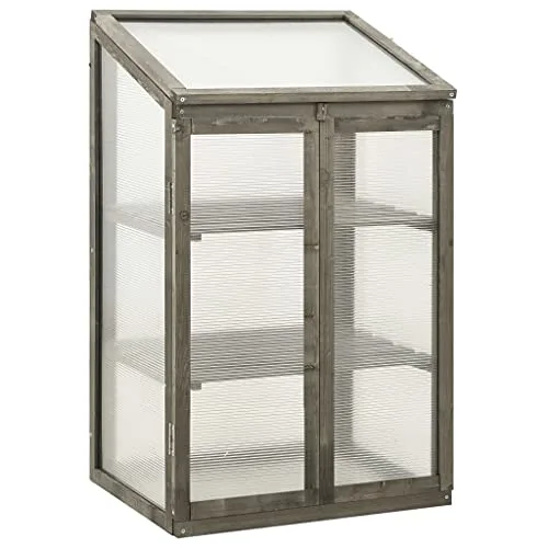 vidaXL Tannenholz Gewächshaus Anzuchthaus Frühbeet Schrank Balkon Garten Frühbeetschrank Aufzuchtschrank Pflanzenhaus Treibhaus 60x45x100cm – Bild 8