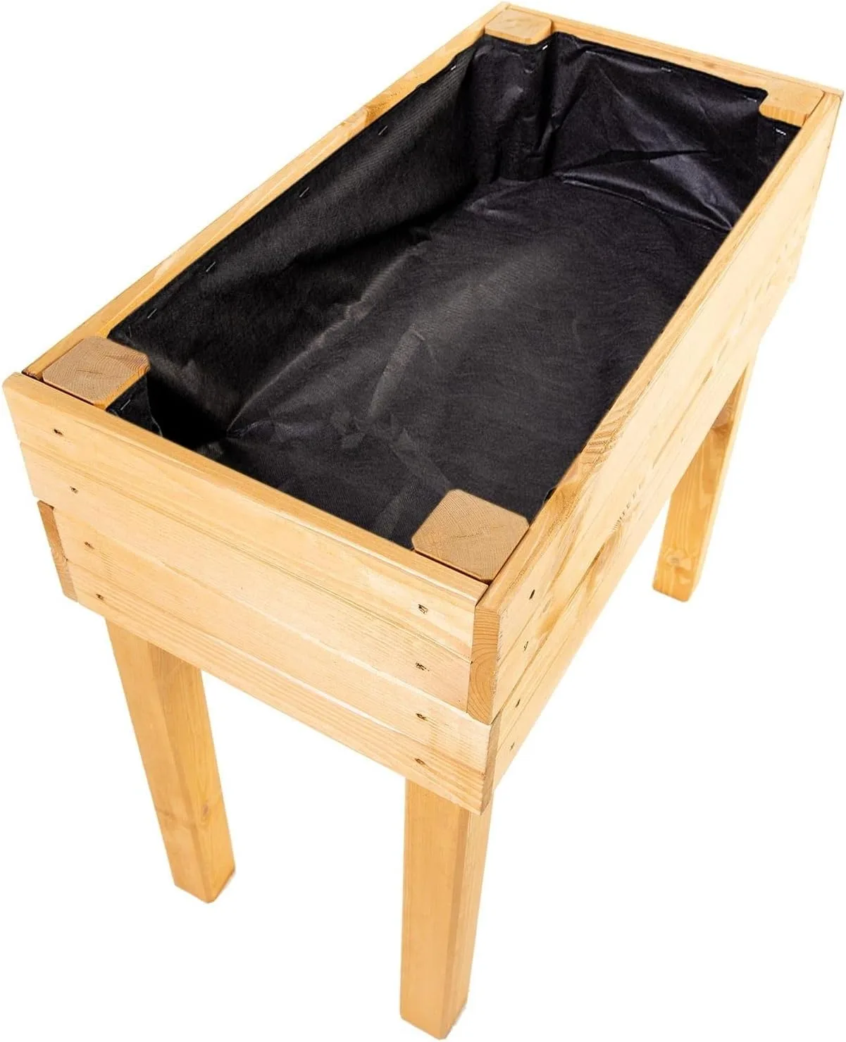 BooGardi Hochbeet Holz mit Vlies · 4 Farben · Hellbraun · Pflanzkasten rückenschonend · Blumenkasten · Kräuterbeet Gemüsebeet für Balkon Terrasse - Bild 1