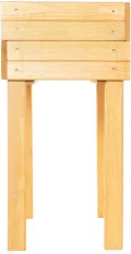 BooGardi Hochbeet Holz mit Vlies · 4 Farben · Hellbraun · Pflanzkasten rückenschonend · Blumenkasten · Kräuterbeet Gemüsebeet für Balkon Terrasse - Thumbnail 5