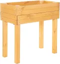 BooGardi Hochbeet Holz mit Vlies · 4 Farben · Hellbraun · Pflanzkasten rückenschonend · Blumenkasten · Kräuterbeet Gemüsebeet für Balkon Terrasse - Thumbnail 2