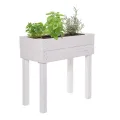 BooGardi Hochbeet Holz mit Vlies · 4 Farben · Weiß · Pflanzkasten rückenschonend · Blumenkasten · Kräuterbeet Gemüsebeet für Balkon Terrasse - Thumbnail 3