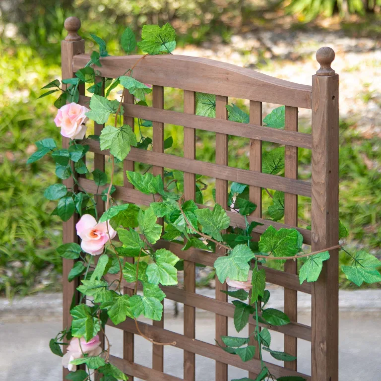 Outsunny Pflanzkasten Blumenständer Rankgitter Rankkasten Rosenbogen mit Leckage-Löcher Garten Holz Dunkelbraun 64 x 28 x 120 cm – Bild 6