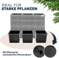 Casaria® Blumenkasten 3 Innentöpfe Polyrattan Herausnehmbar Wasserablauf Outdoor Rechteckig Pflanzkasten Blumentopf Hochbeet Pflanzkübel Grau - Thumbnail 5